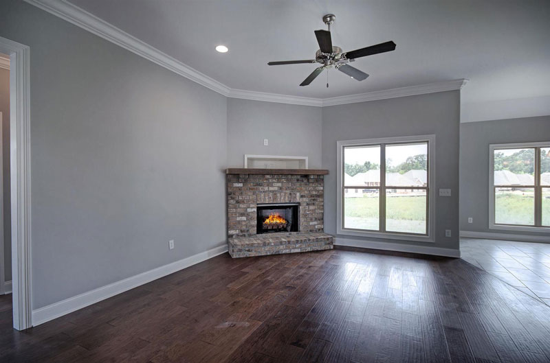 fireplace in living space